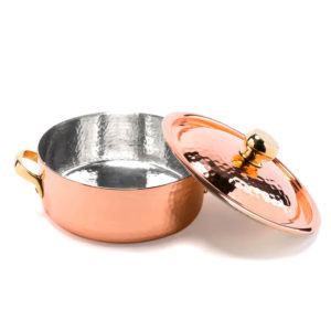 Faitout en cuivre avec couvercle 1mm